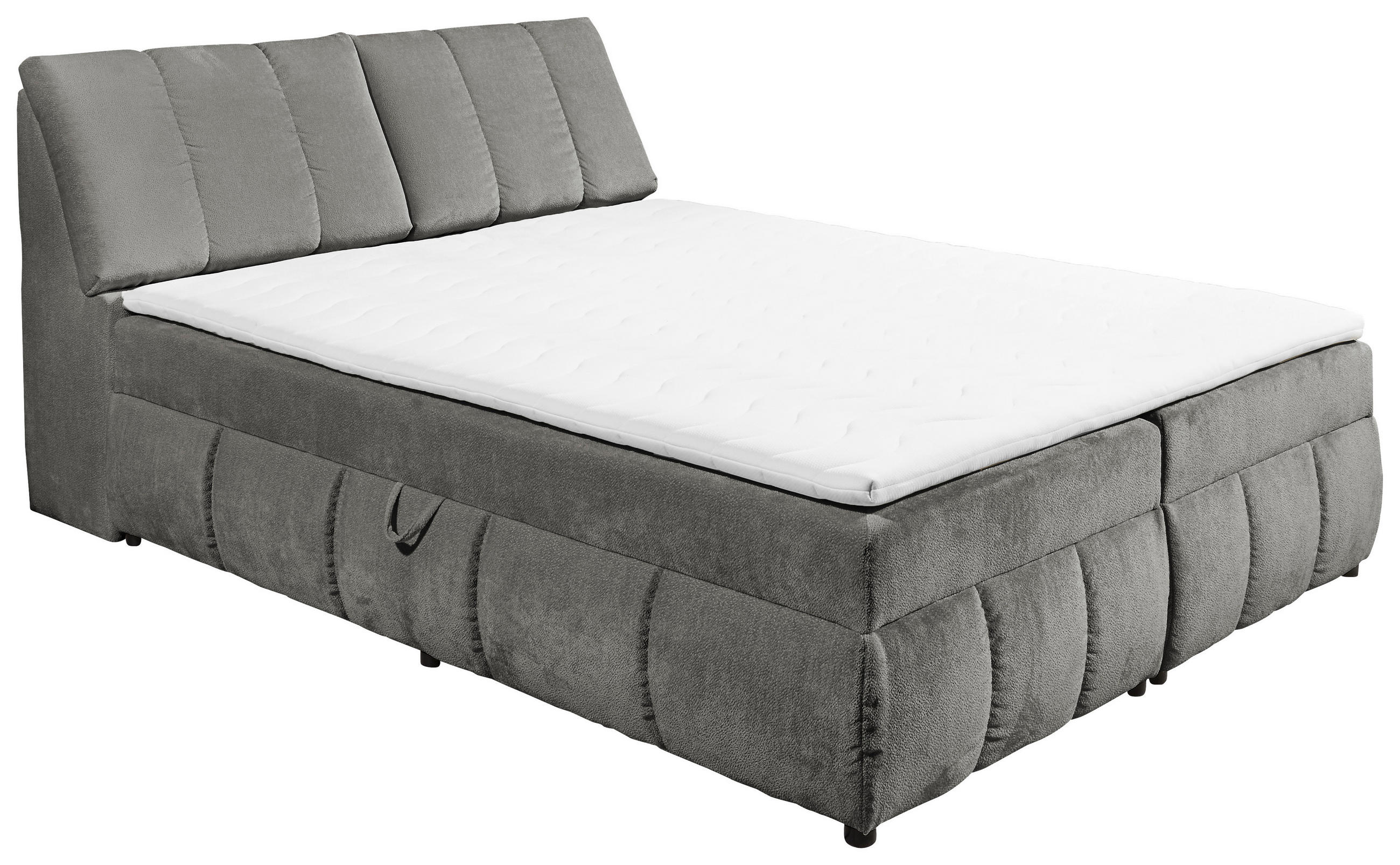 BOXBETT 160/200 cm  in Graphitfarben  - Schwarz/Graphitfarben, MODERN, Holzwerkstoff/Kunststoff (160/200cm) - MID.YOU