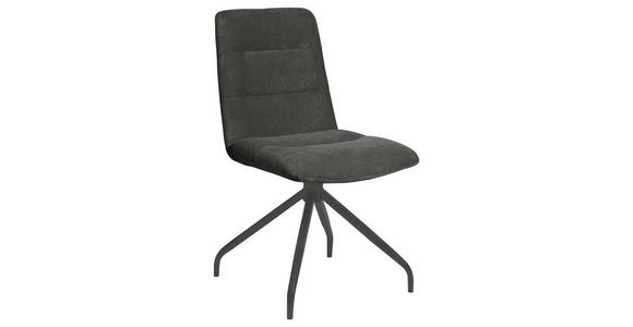 STUHL Webstoff Dunkelgrau - Dunkelgrau/Schwarz, Design, Textil/Metall (50/90/63cm) - Carryhome
