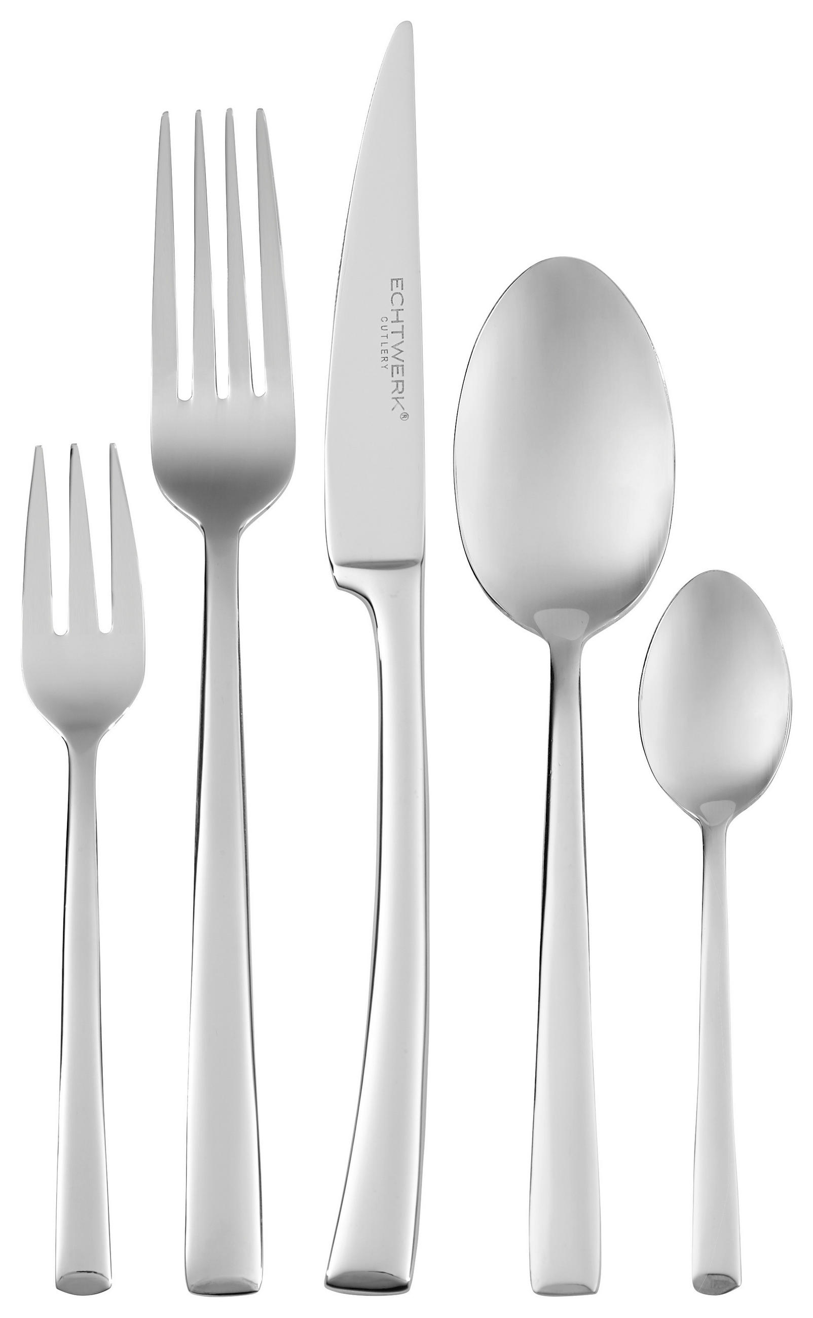 BESTECKSET 30-teilig Edelstahl  - Edelstahlfarben/Silbereichenfarben, Trend, Metall - Echtwerk