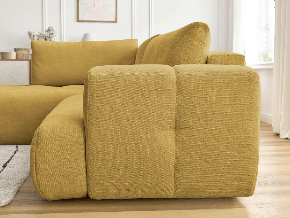 ECKSCHLAFSOFA FUJI Leinenoptik Gelb  inkl.  - Gelb/Schwarz, MODERN, Kunststoff/Textil (204/282cm)