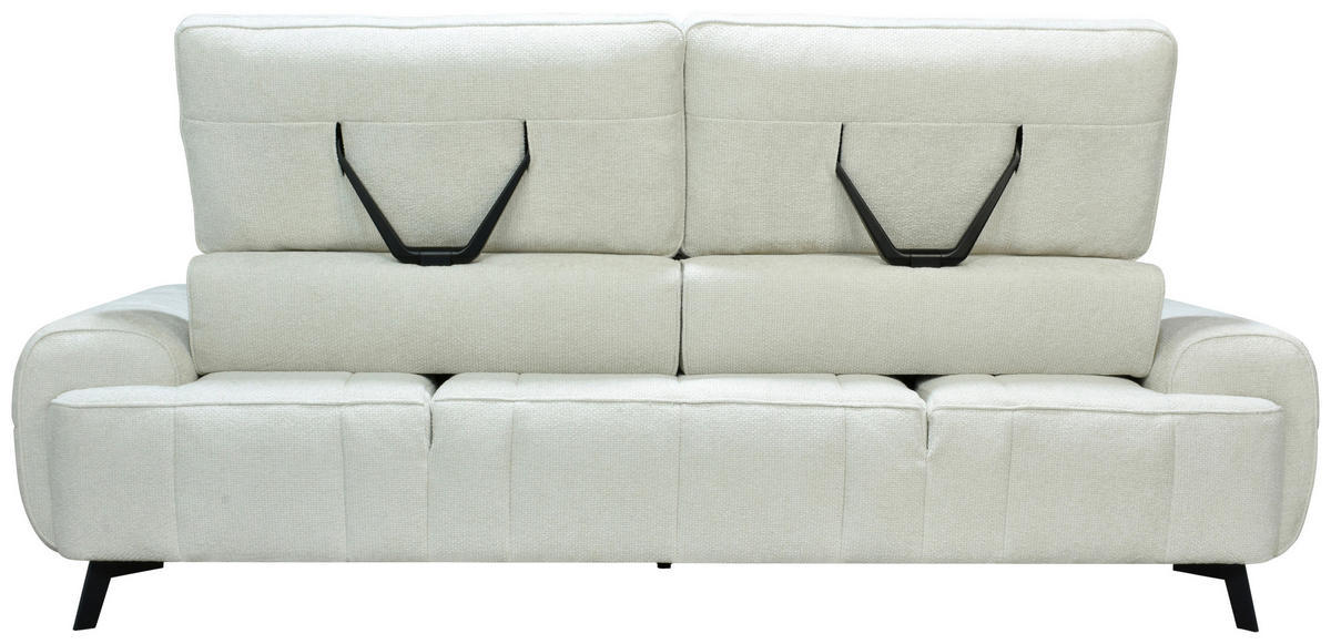 2-SITZER-SOFA Chenille Creme  - Creme/Schwarz, Design, Kunststoff/Textil (230/84/104/111/122cm) - Livetastic