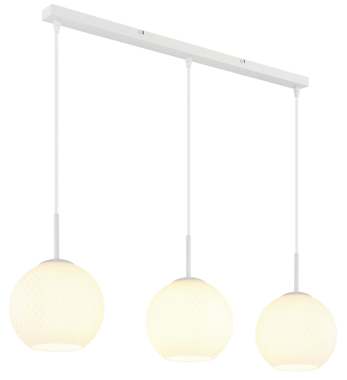 ZÁVĚSNÉ SVÍTIDLO, 90/20/120 cm  - bílá, Design, kov/textil (90/20/120cm) - Globo