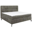 BOXSPRINGBETT 160/200 cm,  in Grau, Topper, H3 + H3 = fest  - Schwarz/Grau, Design, Textil/Metall (160/200cm) - Esposa
