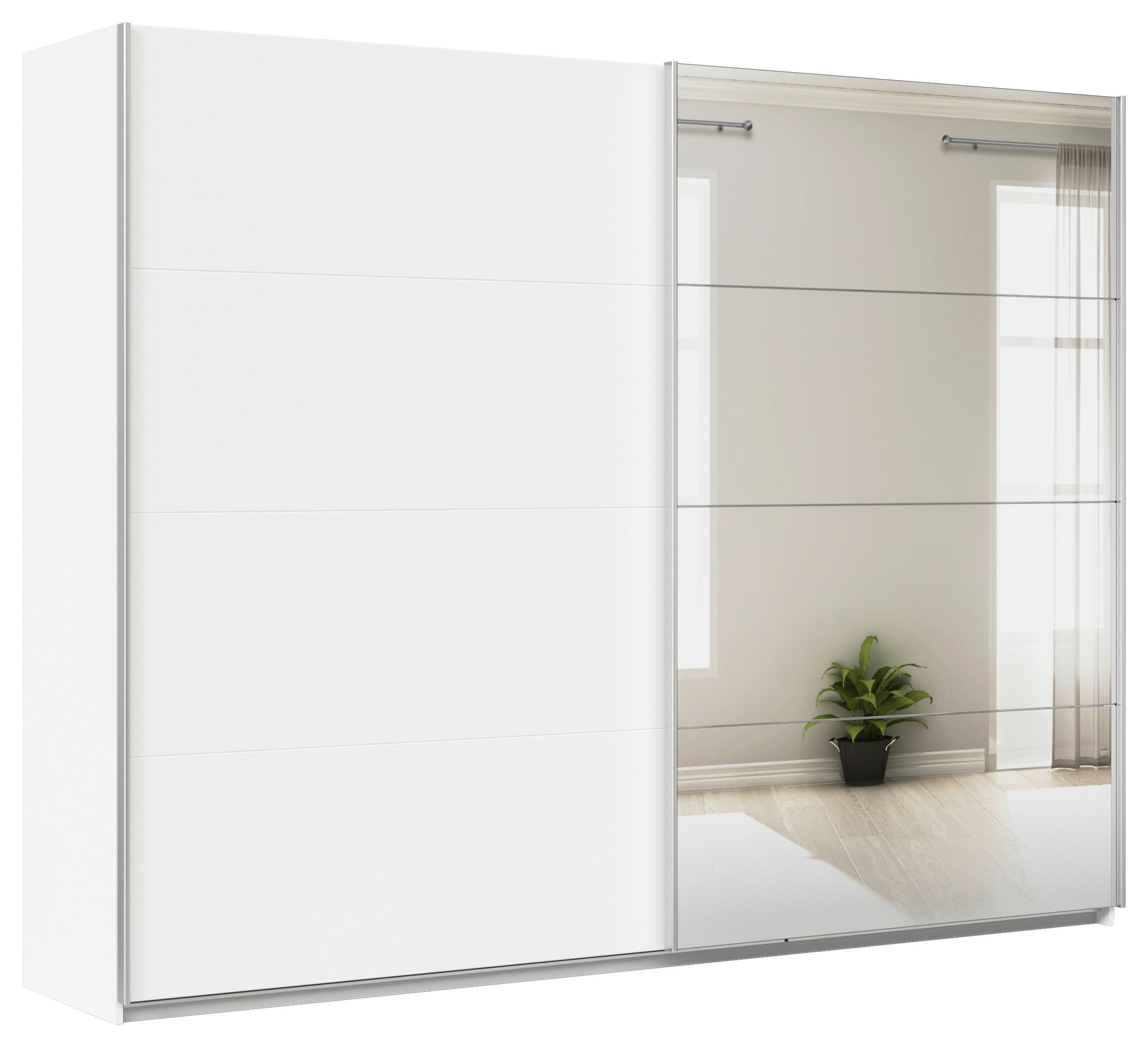 Schwebetürenschrank + Spiegel B: 271cm Feldkirch Weiß