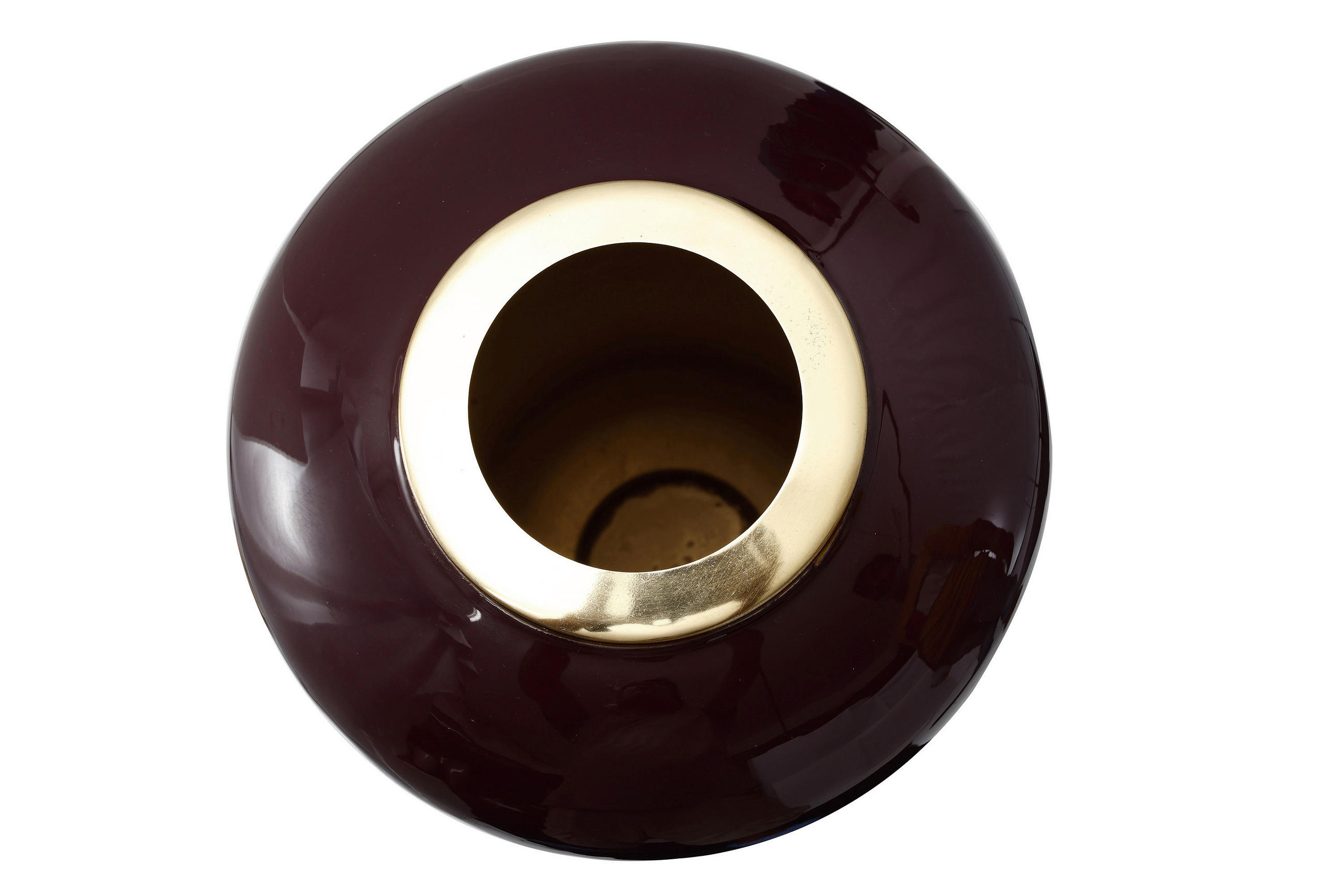 BODENVASE  - Beere/Goldfarben, Trend, Metall (30/81cm) - Kayoom