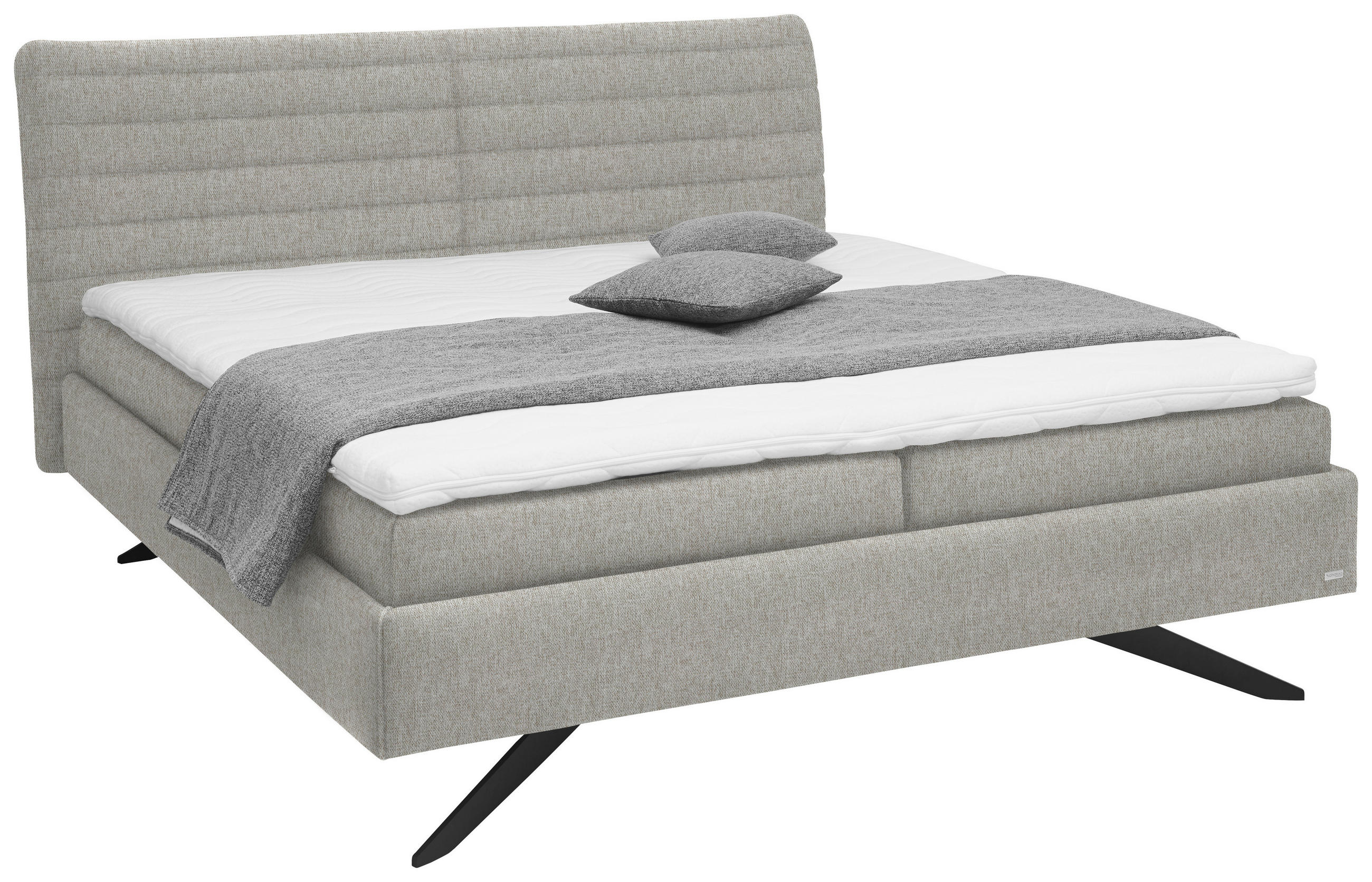 POLSTERBETT 180/200 cm  in Greige  - Weiss/Greige, Design, Holzwerkstoff/Kunststoff (180/200cm) - Dieter Knoll