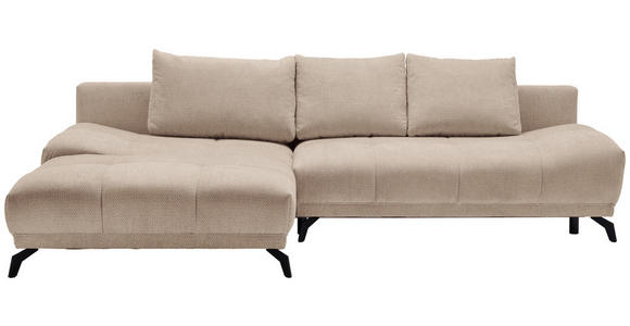 ECKSOFA in Chenille Beige  - Beige/Schwarz, MODERN, Textil/Metall (182/290cm) - Hom`in