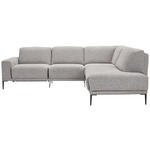 ECKSOFA in Chenille, Flachgewebe Hellgrau  260/210 cm  - Hellgrau/Schwarz, Design, Textil/Metall (260/210cm) - Johann Jakob