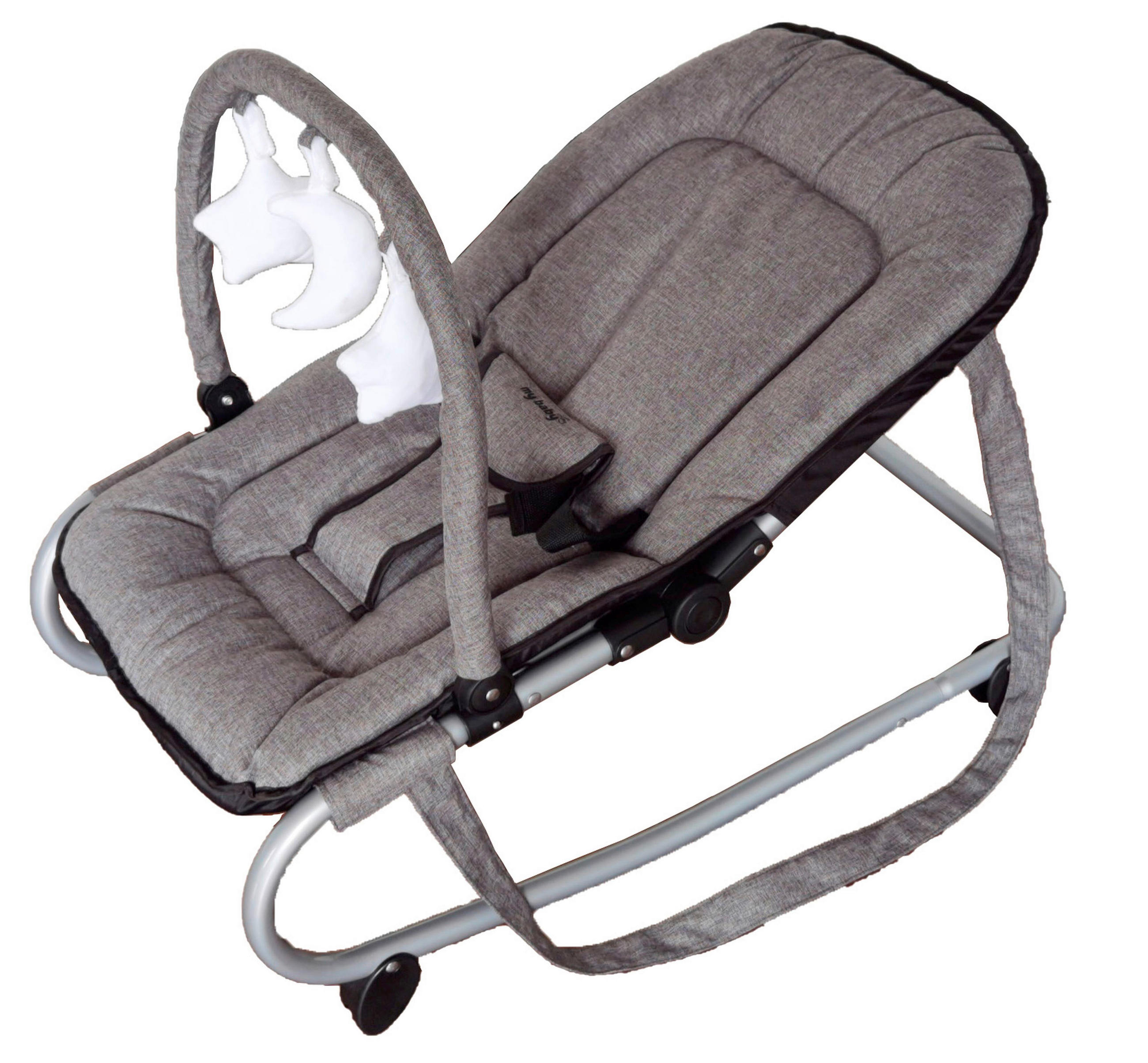 HOUPÁTKO PRO MIMINKO - šedá/černá, Basics, kov/textil (72,5/39/20,5cm) - My Baby Lou