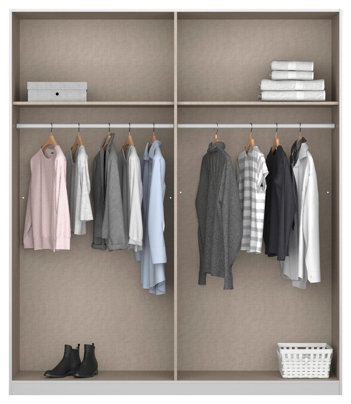 DREHTÜRENSCHRANK 181/210/54 cm 4-türig Weiß, Eiche Artisan  - Alufarben/Weiß, MODERN, Holzwerkstoff/Metall (181/210/54cm) - Rauch Möbel