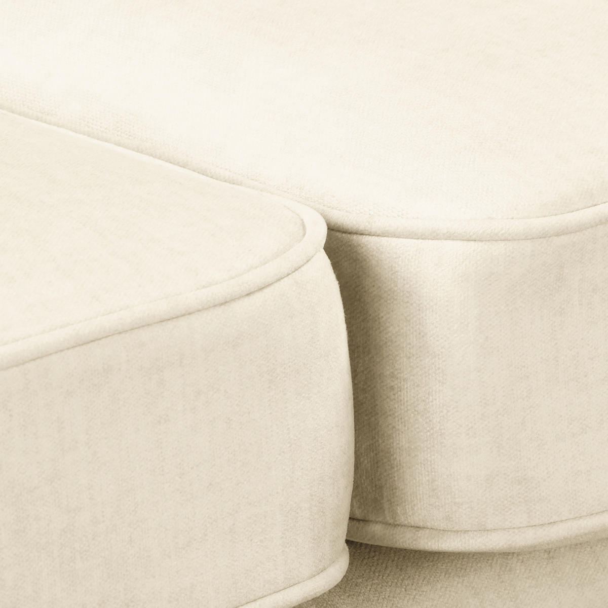 ECKSOFA Mikrofaser Creme  - Creme/Braun, Design, Holz/Textil (284/182cm) - P & B