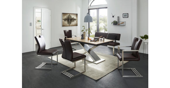 ARMLEHNSTUHL in Braun, Edelstahlfarben - Edelstahlfarben/Braun, Design, Textil/Metall (51/99/53cm) - Dieter Knoll