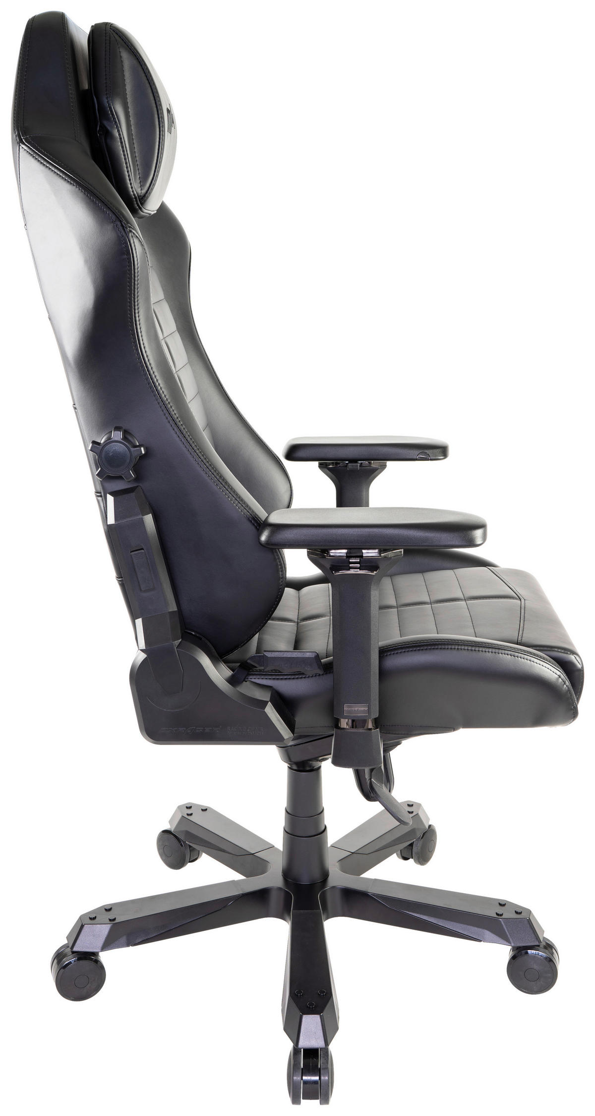 GAMER SZÉK  bőrhatású textil fekete  - fekete, Lifestyle, textil/fém (78/127-136/78cm) - Dxracer