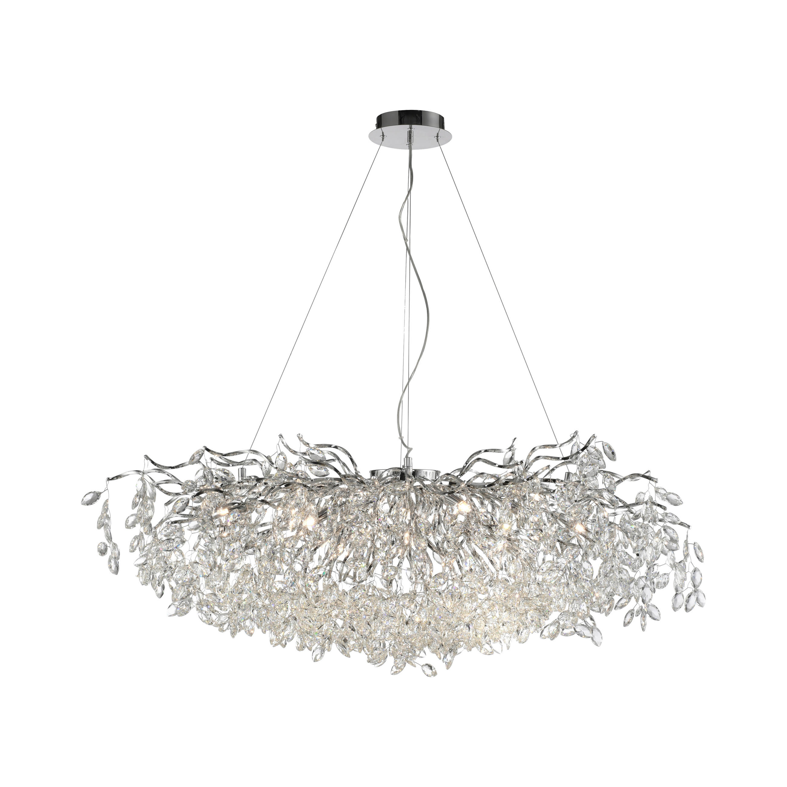 HÄNGELEUCHTE 120/50/250 cm  - Chromfarben, Design, Kunststoff/Metall (120/50/250cm)