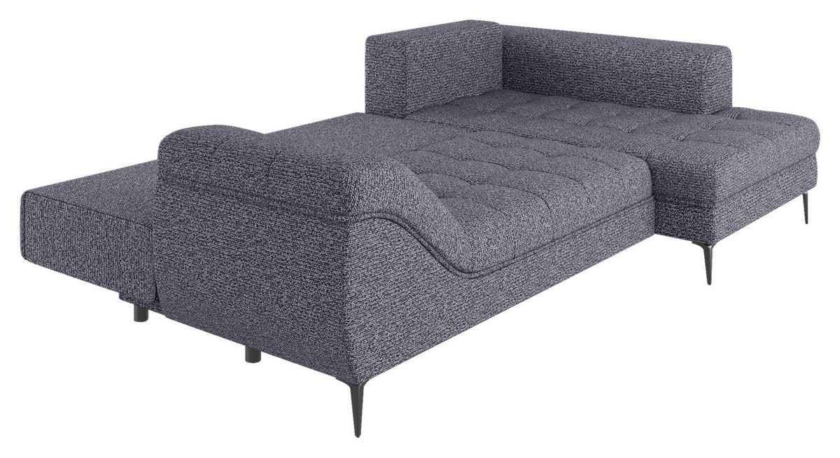 ECKSOFA Anthrazit Struktur, Bouclé  - Anthrazit/Schwarz, Design, Textil (177/276cm) - MID.YOU