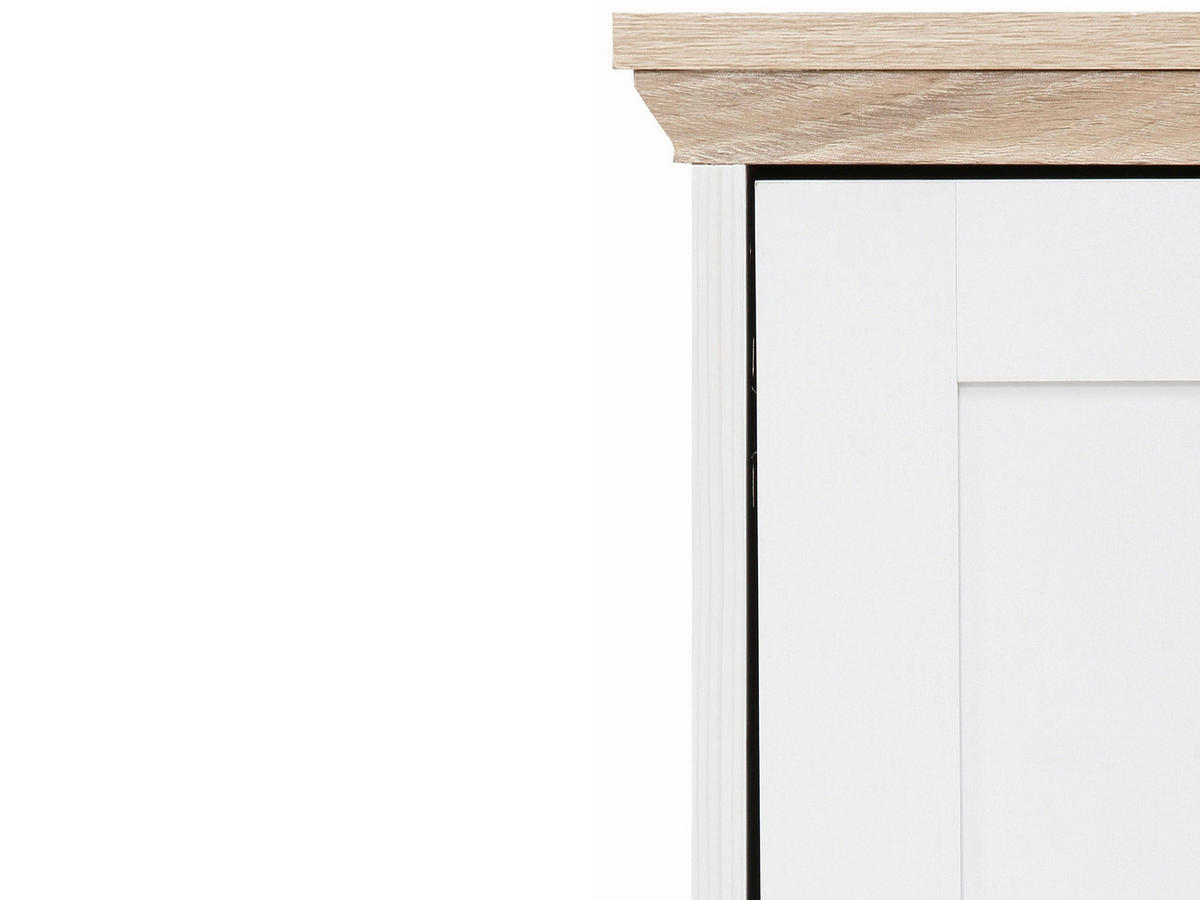 SCHUHSCHRANK NANTES  in 82/80/39 cm  - Eichefarben/Weiß, Design, Holzwerkstoff (82/80/39cm) - Livetastic