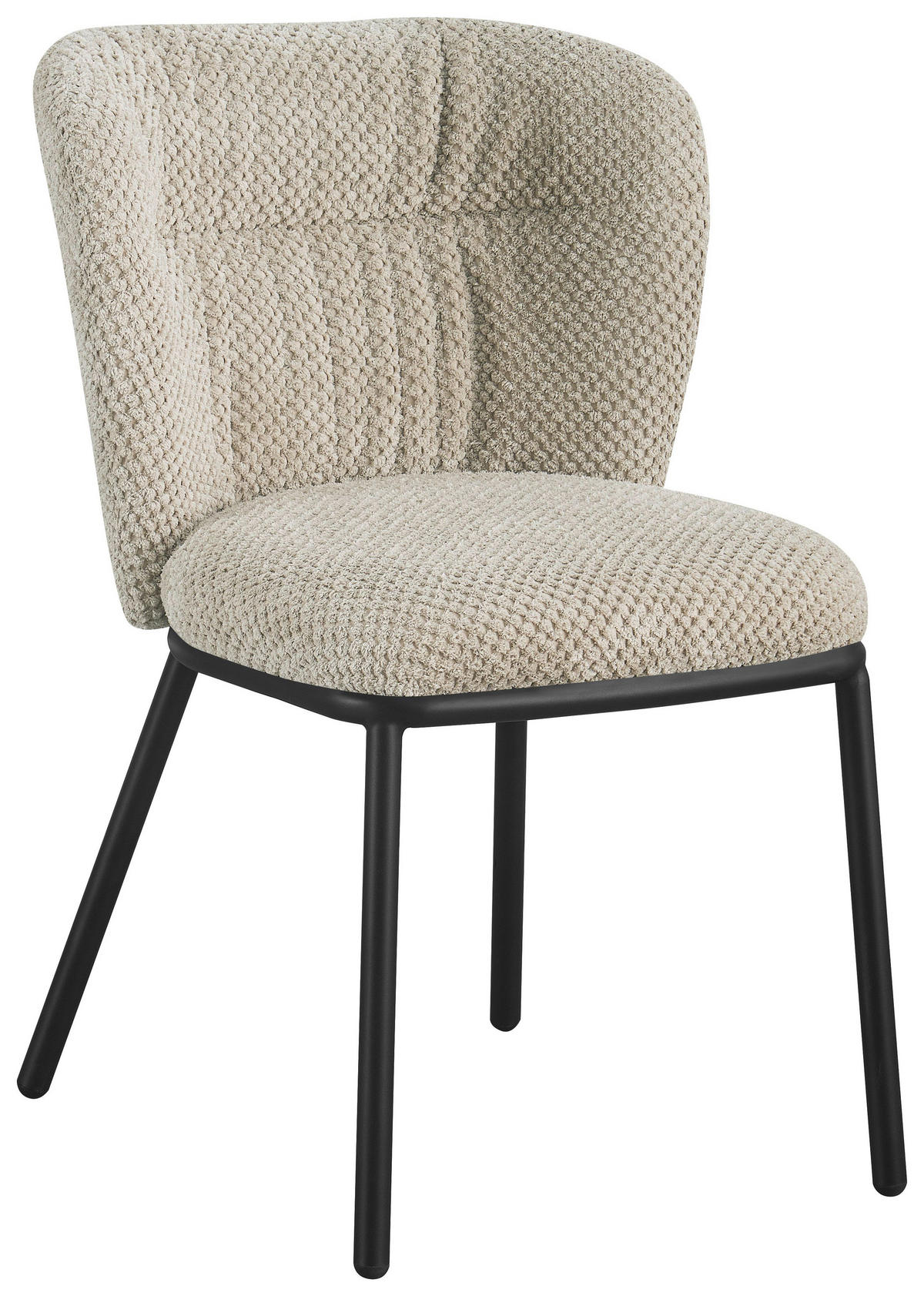 SZÉK fém, textil fekete, taupe  - fekete/taupe, Design, textil/fém (53,5/80/60,5cm) - Stylife