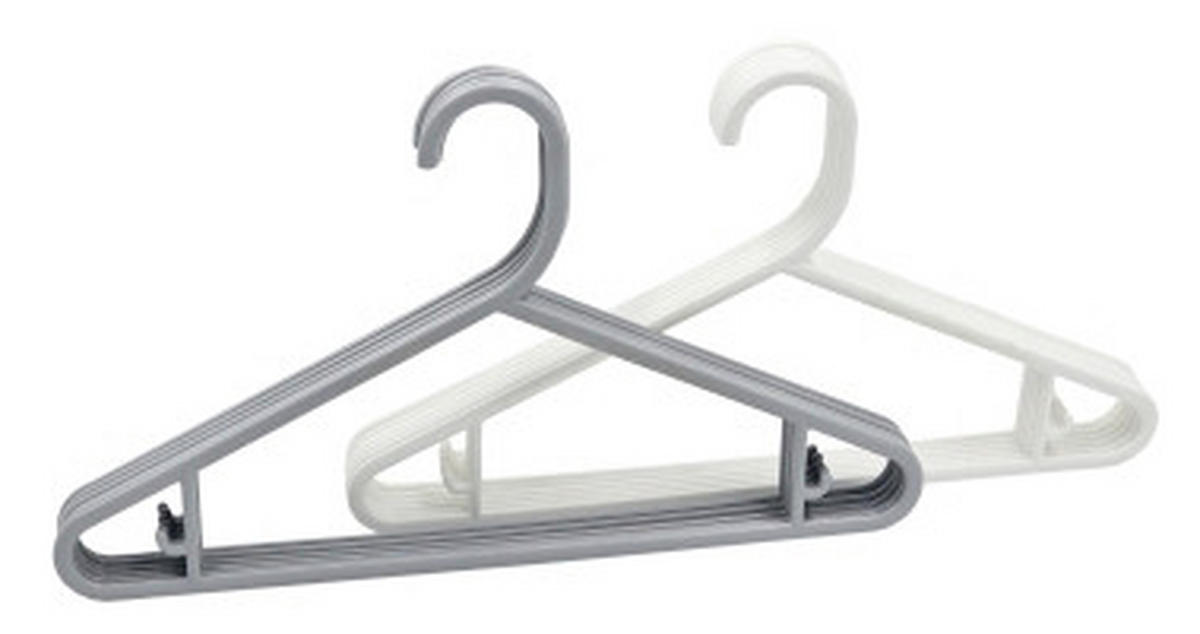 SET VEŠALICA ZA DEČJU ODEĆU - bela/svetlosiva, Osnovno, plastika - My Baby Lou