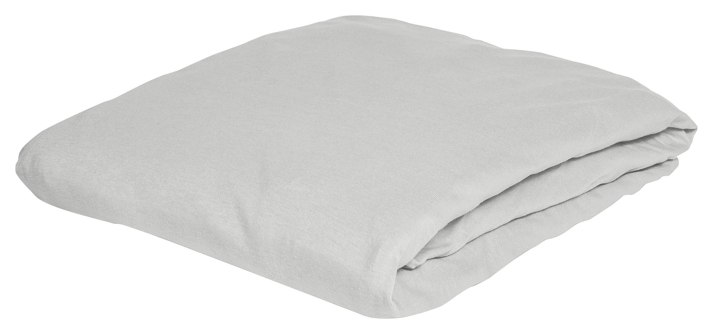 SPANNBETTTUCH Jersey  - Silberfarben, KONVENTIONELL, Textil (190/200cm) - Bierbaum