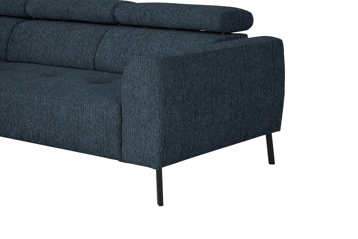 ECKSOFA  in Webstoff Blau  205/280 cm  - Blau/Schwarz, Design, Textil/Metall (205/280cm) - Xora