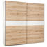 SCHWEBETÜRENSCHRANK in Eichefarben, Weiß - Eichefarben/Silberfarben, Design, Holzwerkstoff (215/210/63cm) - Carryhome SCHWEBETÜRENSCHRANK in Eichefarben, Weiß - Eichefarben/Silberfarben, Design, Holzwerkstoff (215/210/63cm) - Carryhome
