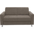 2-SITZER-SOFA  in Flachgewebe Hellbraun  - Chromfarben/Hellbraun, Design, Textil/Metall (158/83/85cm) - Xora