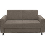 2-SITZER-SOFA in Flachgewebe Hellbraun  - Chromfarben/Hellbraun, Design, Textil/Metall (158/83/85cm) - Xora