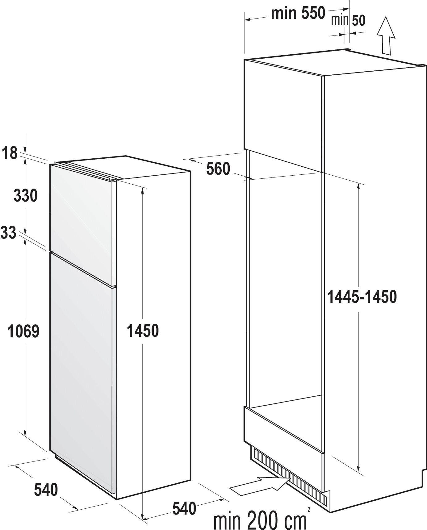 KÜHL-GEFRIER-KOMBINATION RFI 4151 P1  - Weiß, Basics, Kunststoff/Metall (54/145/54cm) - Gorenje