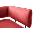 ECKBANK 190/150 cm  in Rot, Schwarz  - Rot/Schwarz, MODERN, Textil/Metall (190/150cm) - Cantus