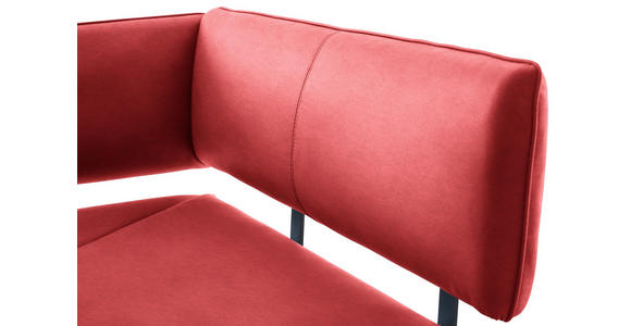 ECKBANK 180/140 cm in Rot, Schwarz - Rot/Schwarz, MODERN, Textil/Metall (180/140cm) - Cantus