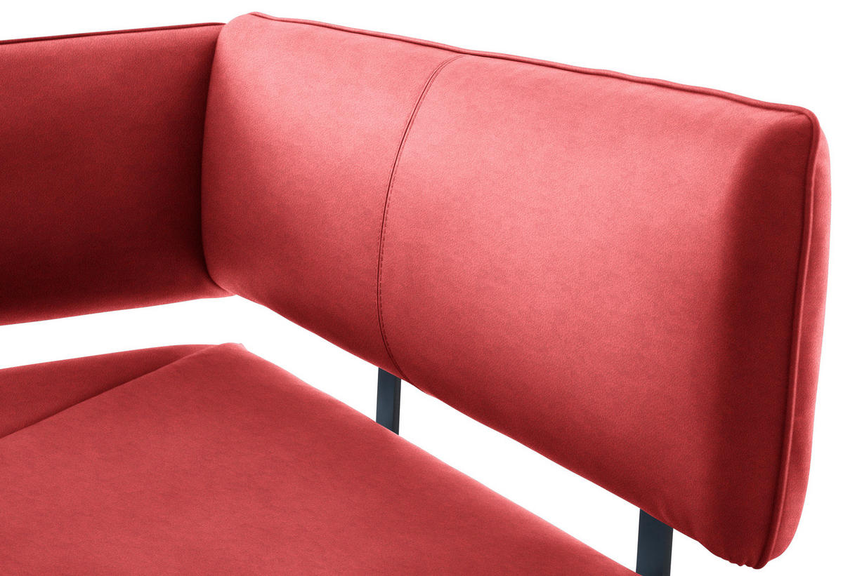 ECKBANK 205/165 cm  in Rot, Schwarz  - Rot/Schwarz, MODERN, Textil/Metall (205/165cm) - Cantus