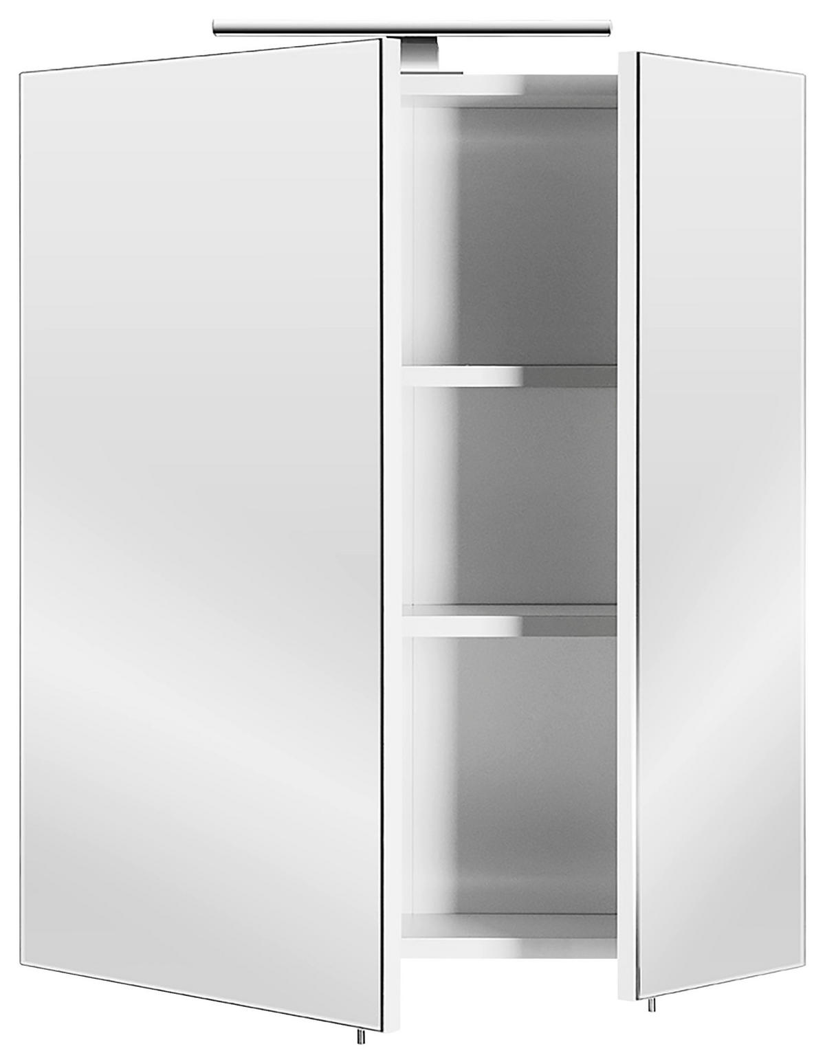 SPIEGELSCHRANK 60/68/16 cm  - Weiß, Basics, Glas/Holzwerkstoff (60/68/16cm) - MID.YOU