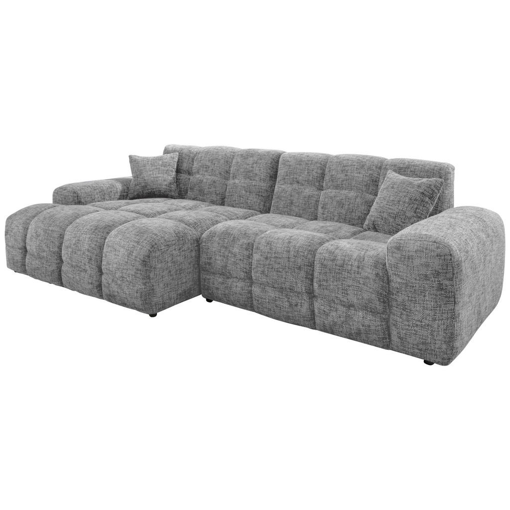 Thumbnail - Livetastic Ecksofa Bosco, Silber, Textil, 4-Sitzer, Füllung: Schaumstoff, Ottomane links, L-Form, 301x152 cm, Made in EU...