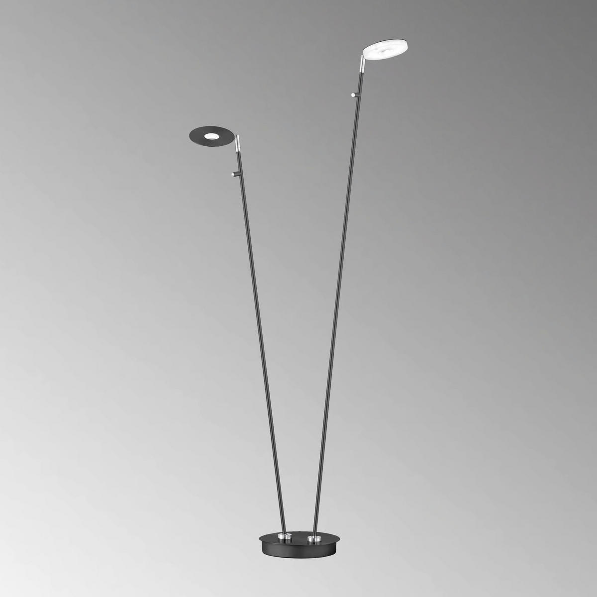 LED-GOLVLAMPA 22/135 cm    - svart, Design, metall/glas (22/135cm) - Fischer & Honsel
