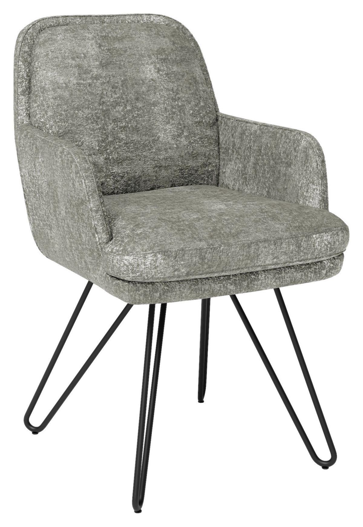 ARMLEHNSTUHL  Lederauswahl, Stoffauswahl, Typenauswahl  - Hellgrau/Schwarz, Design, Textil/Metall (58/89/68cm) - Joop!