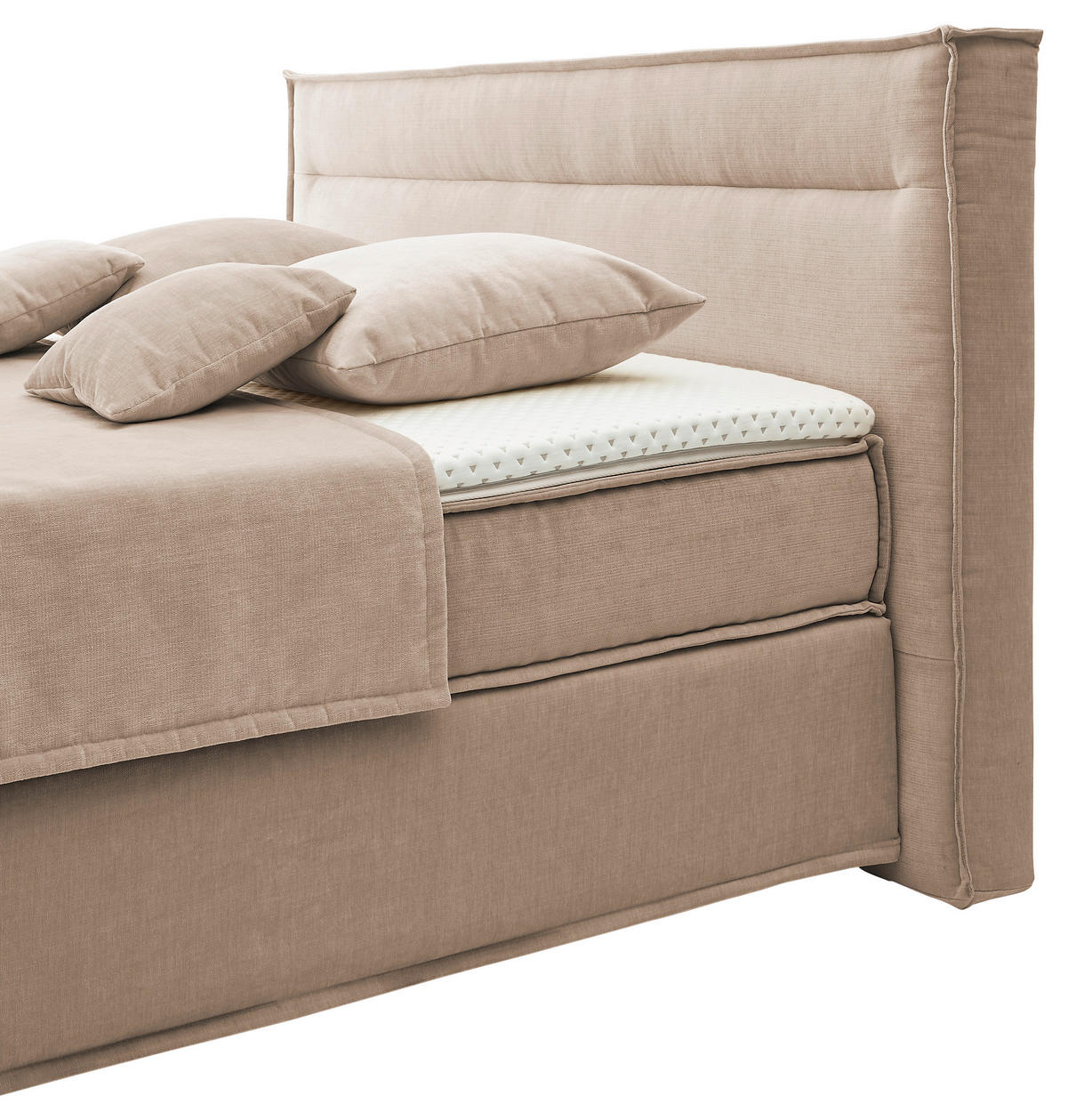 BOXSPRINGBETT 180/200 cm  in Beige  - Beige/Schwarz, Design, Textil (180/200cm) - Musterring