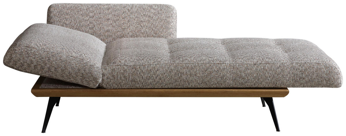 RÉCAMIERE Beigebraun  - Beigebraun/Schwarz, Design, Holz/Textil (180/85/106cm) - Dieter Knoll