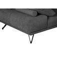 ECKSOFA Dunkelgrau Flachgewebe Rücken echt, Rückenkissen  - Dunkelgrau/Schwarz, KONVENTIONELL, Textil/Metall (310/240cm) - Carryhome