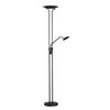 LED-GOLVLAMPA Tallri 35/180 cm    - svart, Klassisk, metall/glas (35/180cm) - Fischer & Honsel