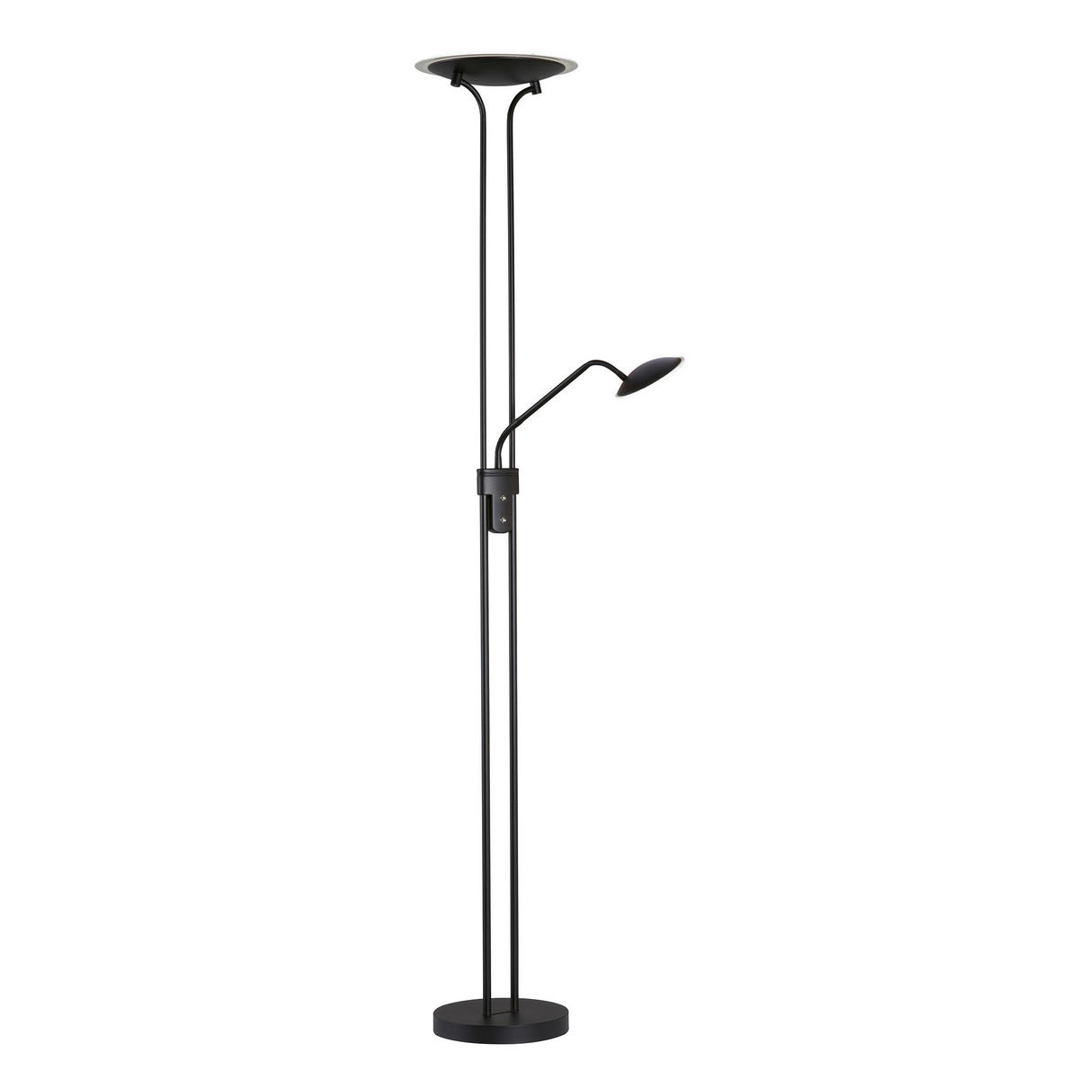 LED-STEHLEUCHTE 35/180 cm    - Schwarz, KONVENTIONELL, Glas/Metall (35/180cm) - Fischer & Honsel