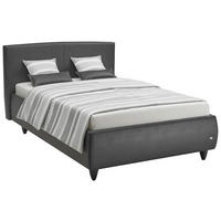 POLSTERBETT 140/200 cm,  in Matratze, gepolstertes Kopfteil, Lattenrost, Bettkasten, Tagesdecke, H2 = mittel  - Anthrazit/Schwarz, KONVENTIONELL, Holzwerkstoff/Kunststoff (140/200cm) - RUF Betten