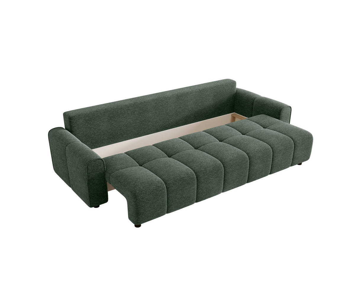 SCHLAFSOFA OLIVIER in Struktur Salbeigrün  - Salbeigrün/Schwarz, MODERN, Kunststoff/Textil (236/90/100cm) - MID.YOU