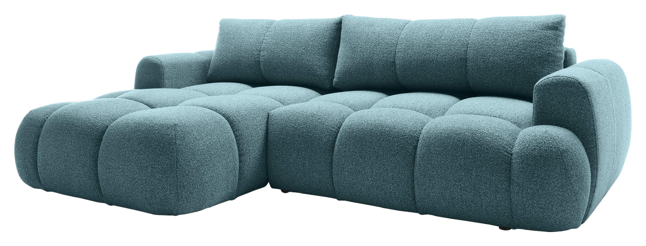 ECKSOFA Türkis Struktur  - Türkis/Schwarz, KONVENTIONELL, Kunststoff/Textil (172/272cm) - Carryhome