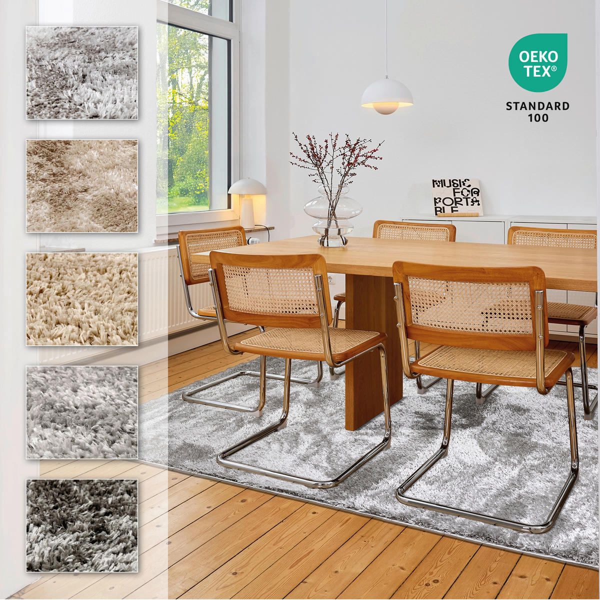 WEBTEPPICH 120/180 cm Paulie Silberfarben rechteckig  - Silberfarben, Basics, Textil (120/180cm) - Astra