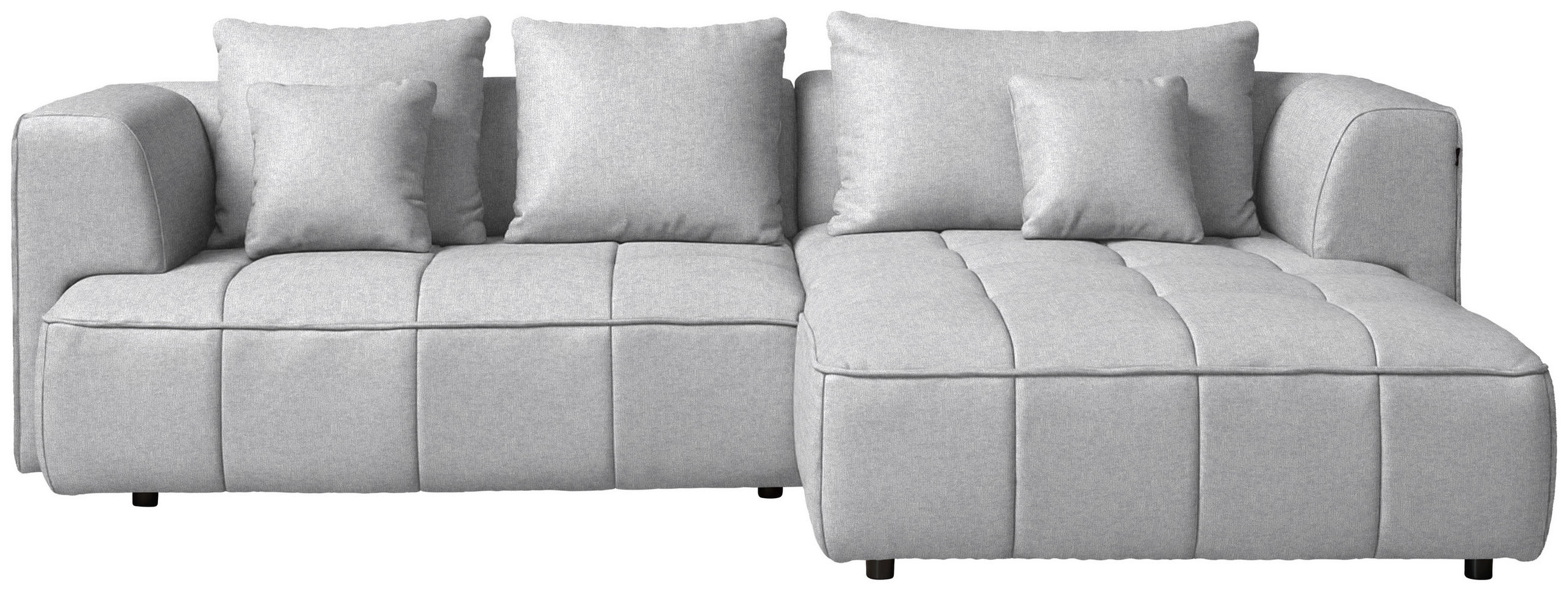 ECKSOFA  in Webstoff Grauweiß Zierkissen, Rückenkissen, Sitzvorzug  288/188 cm  - Grauweiß/Schwarz, Design, Kunststoff/Textil (288/188cm) - Welnova