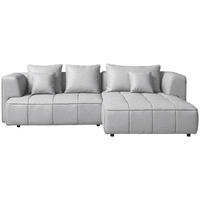 ECKSOFA  in Webstoff Grauweiß Zierkissen, Rückenkissen, Sitzvorzug  288/188 cm  - Grauweiß/Schwarz, Design, Kunststoff/Textil (288/188cm) - Welnova
