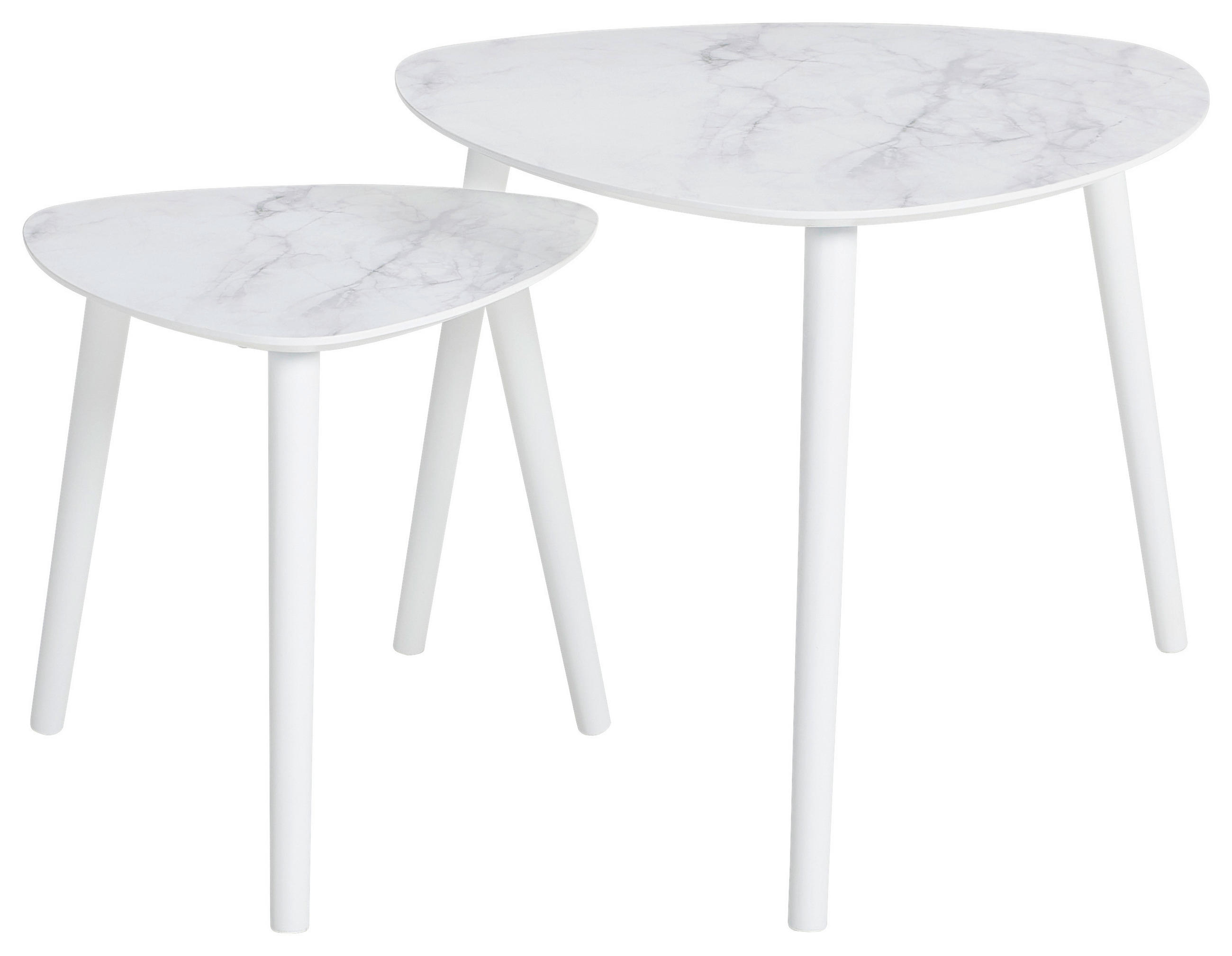 SADA ZASÚVACÍCH STOLÍKOV, viacfarebná, biela, drevo, 60/40/60/40/48/40 cm - viacfarebná/biela, Modern, drevo (60/40/60/40/48/40cm) - PBJ