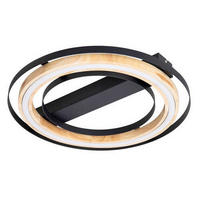 LED-DECKENLEUCHTE Rilas 47/7 cm   - Hellbraun/Schwarz, Basics, Holz/Metall (47/7cm)