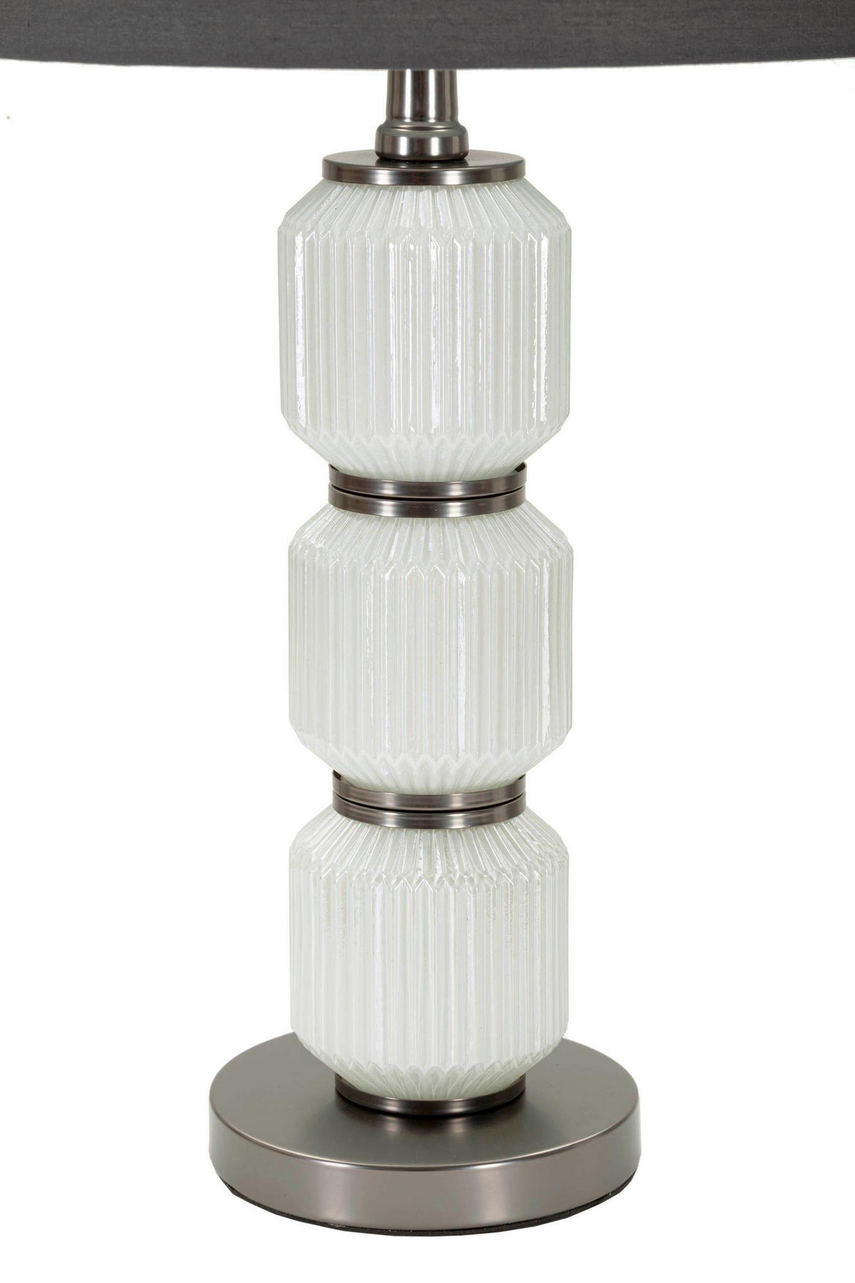 TISCHLEUCHTE - Weiß/Grau, Basics, Glas/Textil (32.5/32.5/57cm)