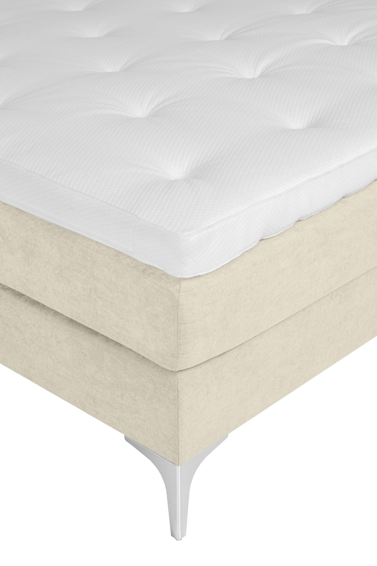 BOXSPRINGBETT 180/200 cm  in Beige  - Beige, Design, Textil/Metall (180/200cm) - Welnova